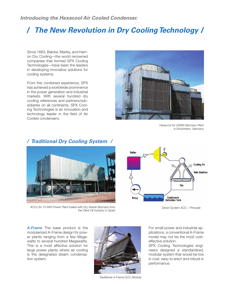 The new revolution in dry cooling technology | SPX Cooling Technologies Hexacool Air Cooled Condenser none User Manual | Page 2 / 4