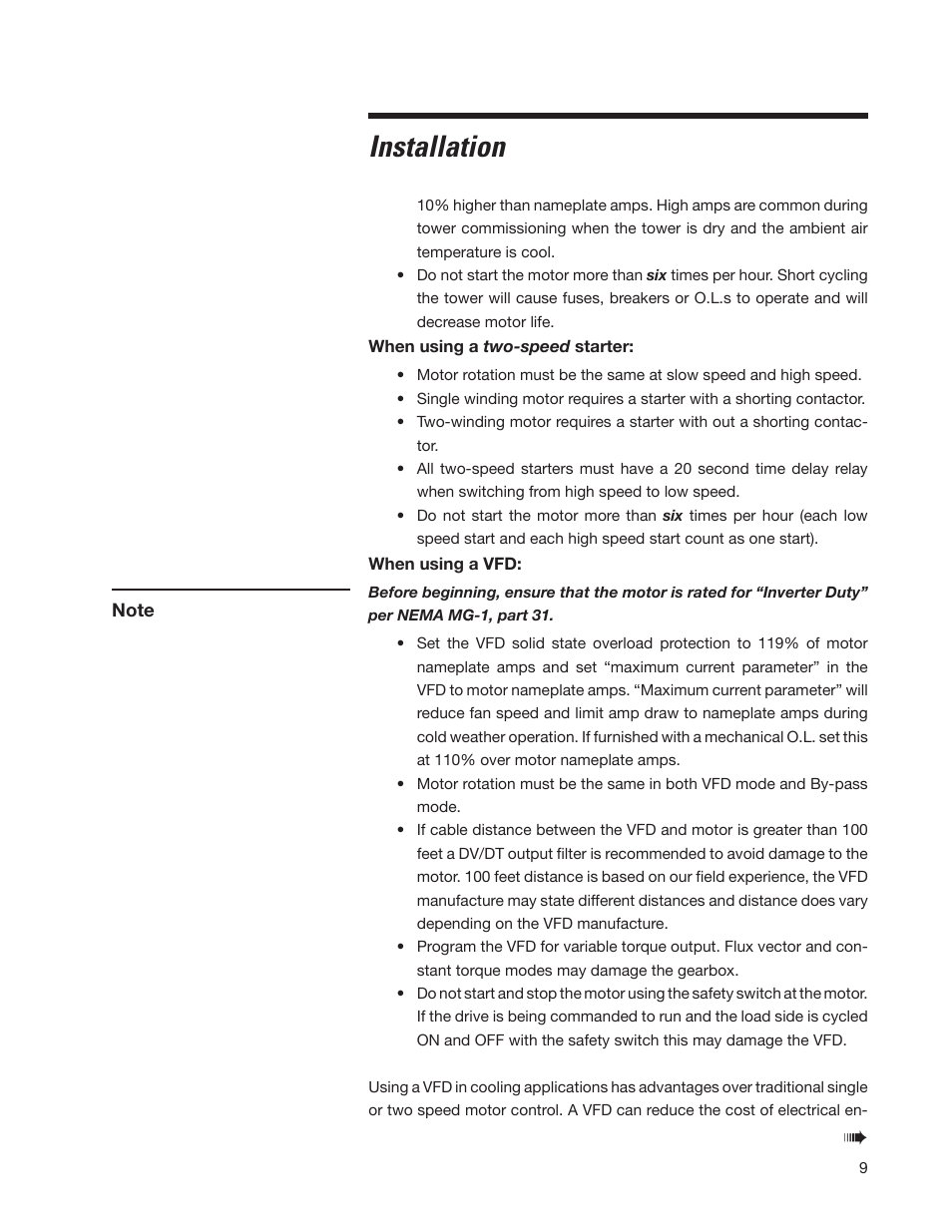 Installation | SPX Cooling Technologies MARLEY AV 98-1514E User Manual | Page 9 / 32