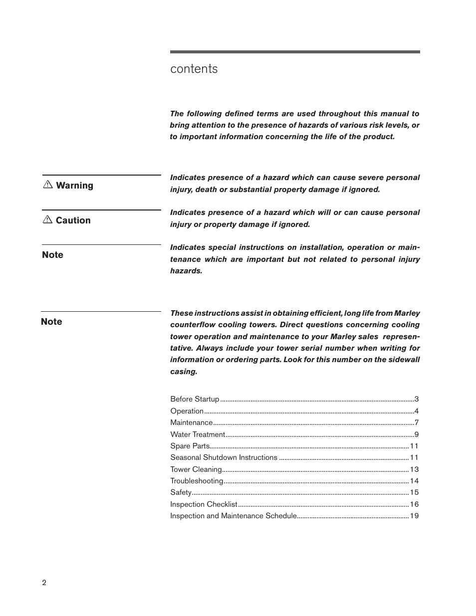 SPX Cooling Technologies MARLEY CLASS F400 User Manual | Page 2 / 20