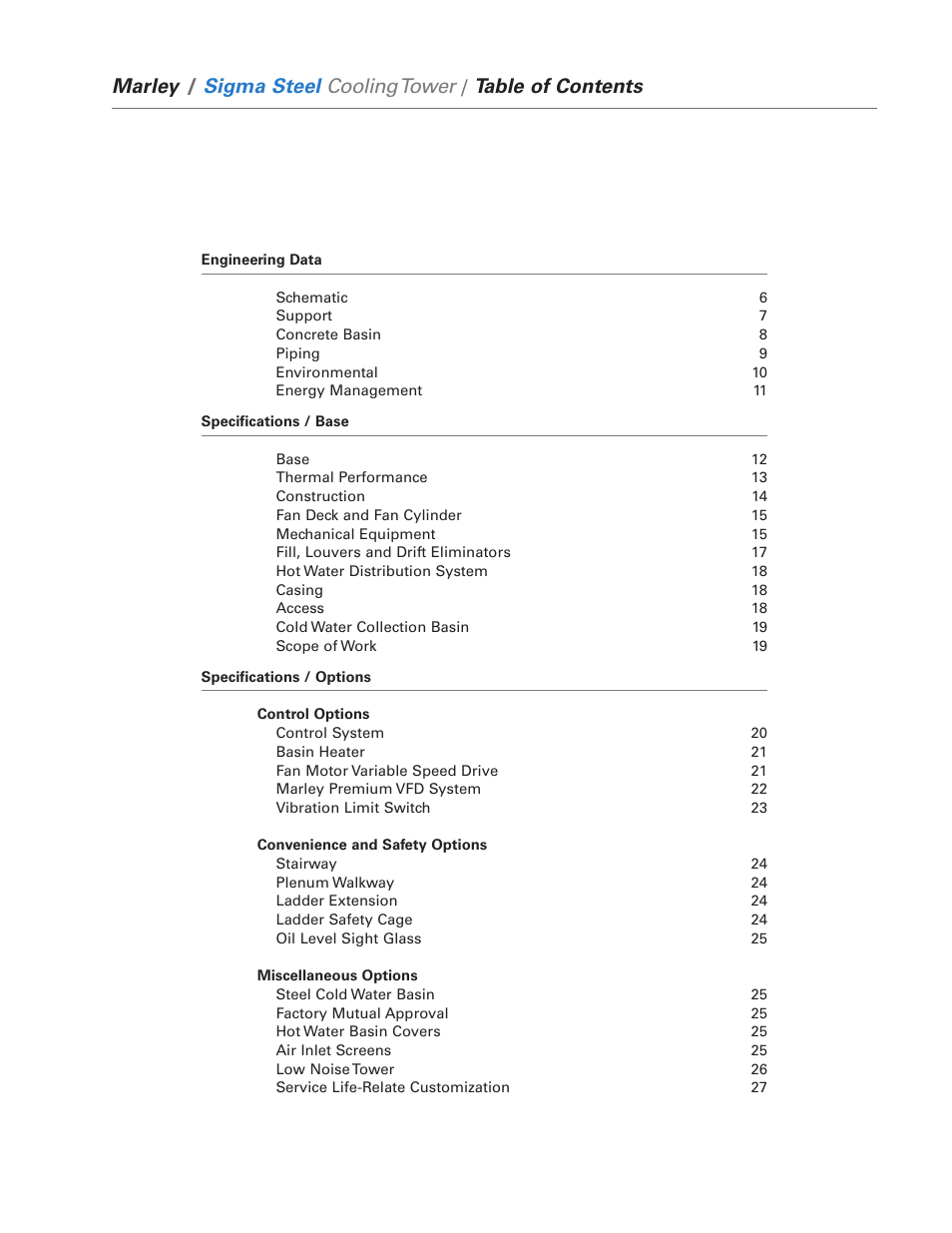 SPX Cooling Technologies Marley Sigma Steel User Manual | Page 3 / 28