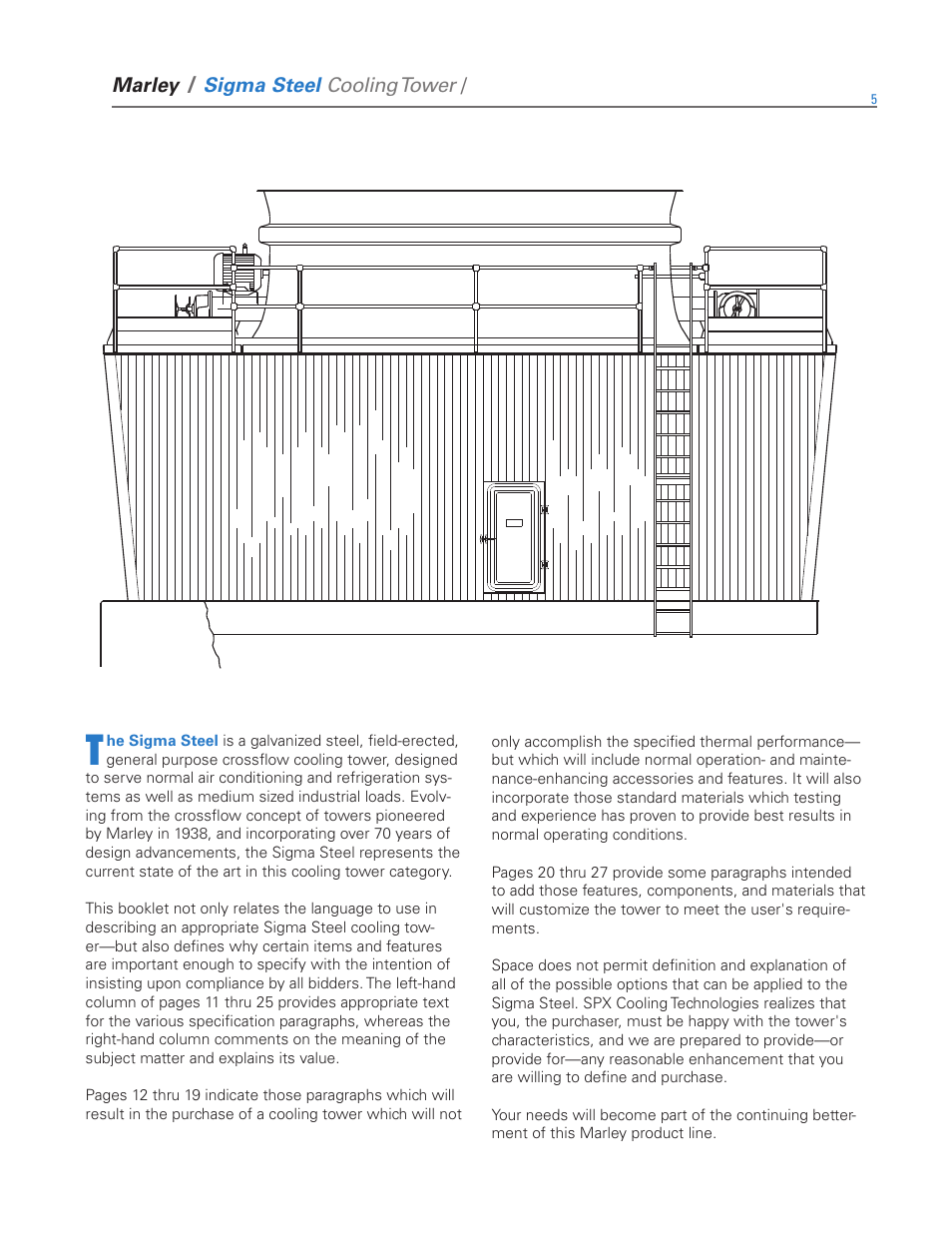 Marley, Sigma steel cooling tower | SPX Cooling Technologies Marley Sigma Steel User Manual | Page 5 / 28