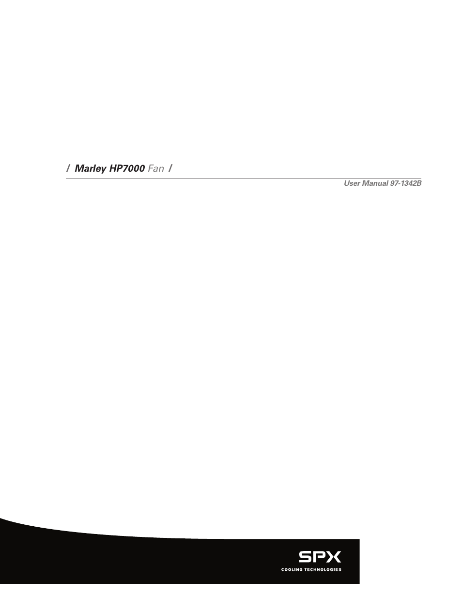 SPX Cooling Technologies MARLEY HP700 User Manual | 12 pages