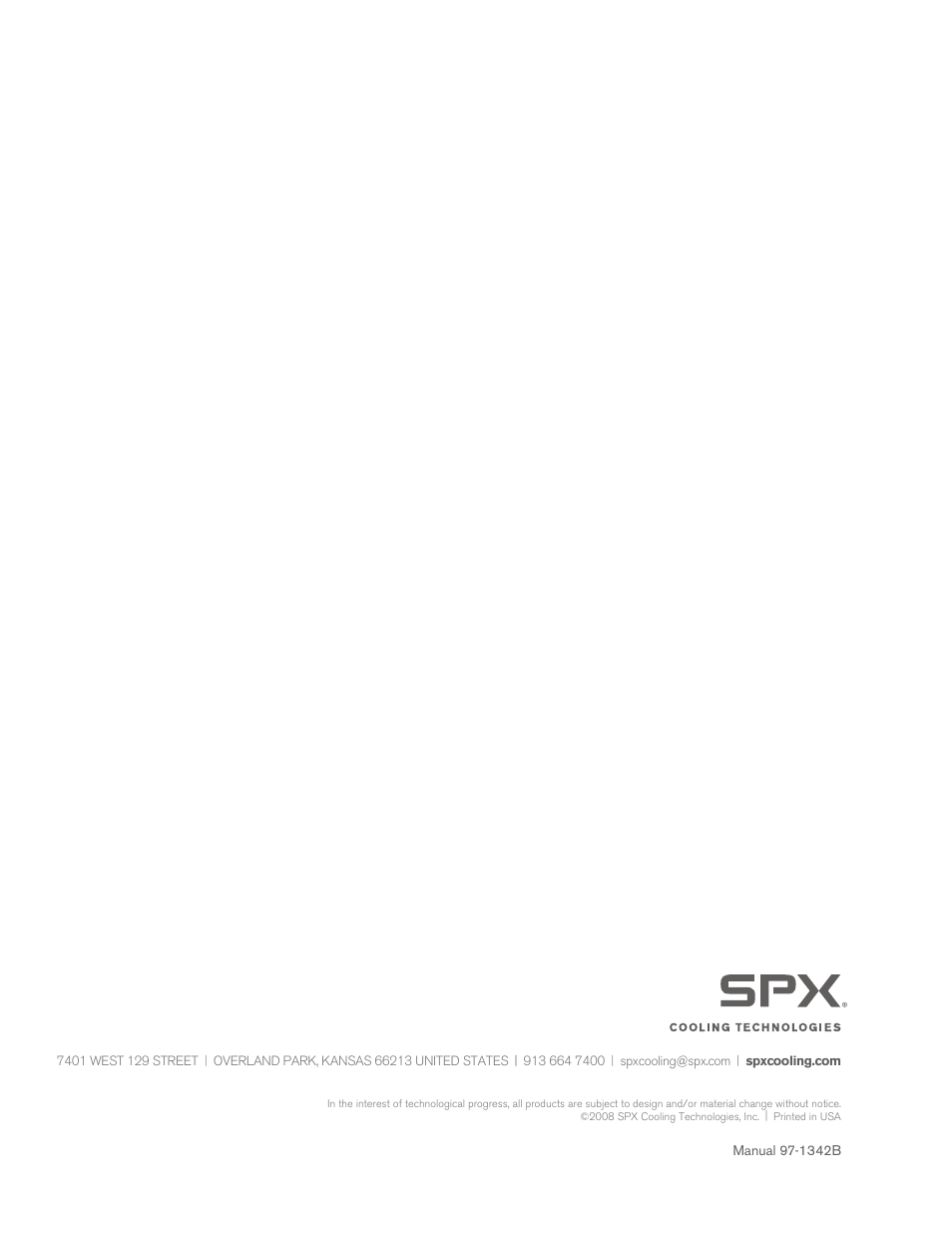SPX Cooling Technologies MARLEY HP700 User Manual | Page 12 / 12