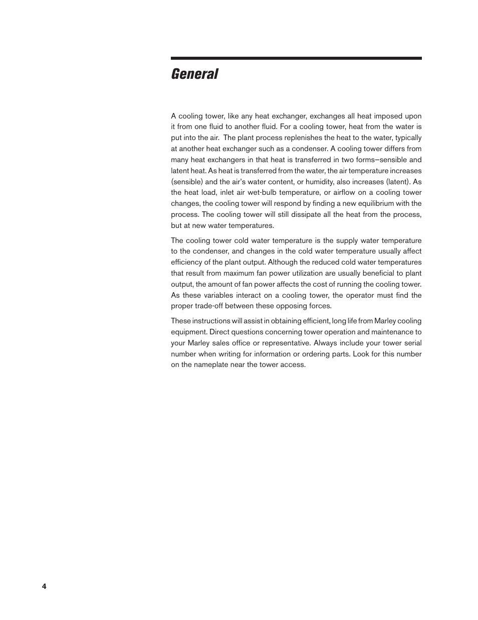 General | SPX Cooling Technologies MARLEY CLASS 800 User Manual | Page 4 / 28