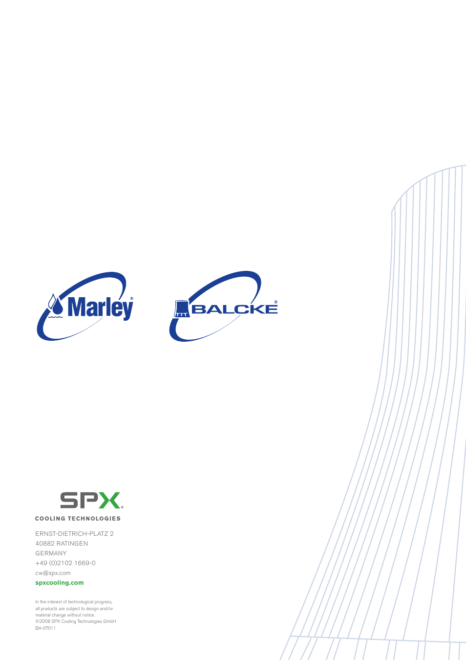 SPX Cooling Technologies Marley BA-07011 User Manual | Page 12 / 12