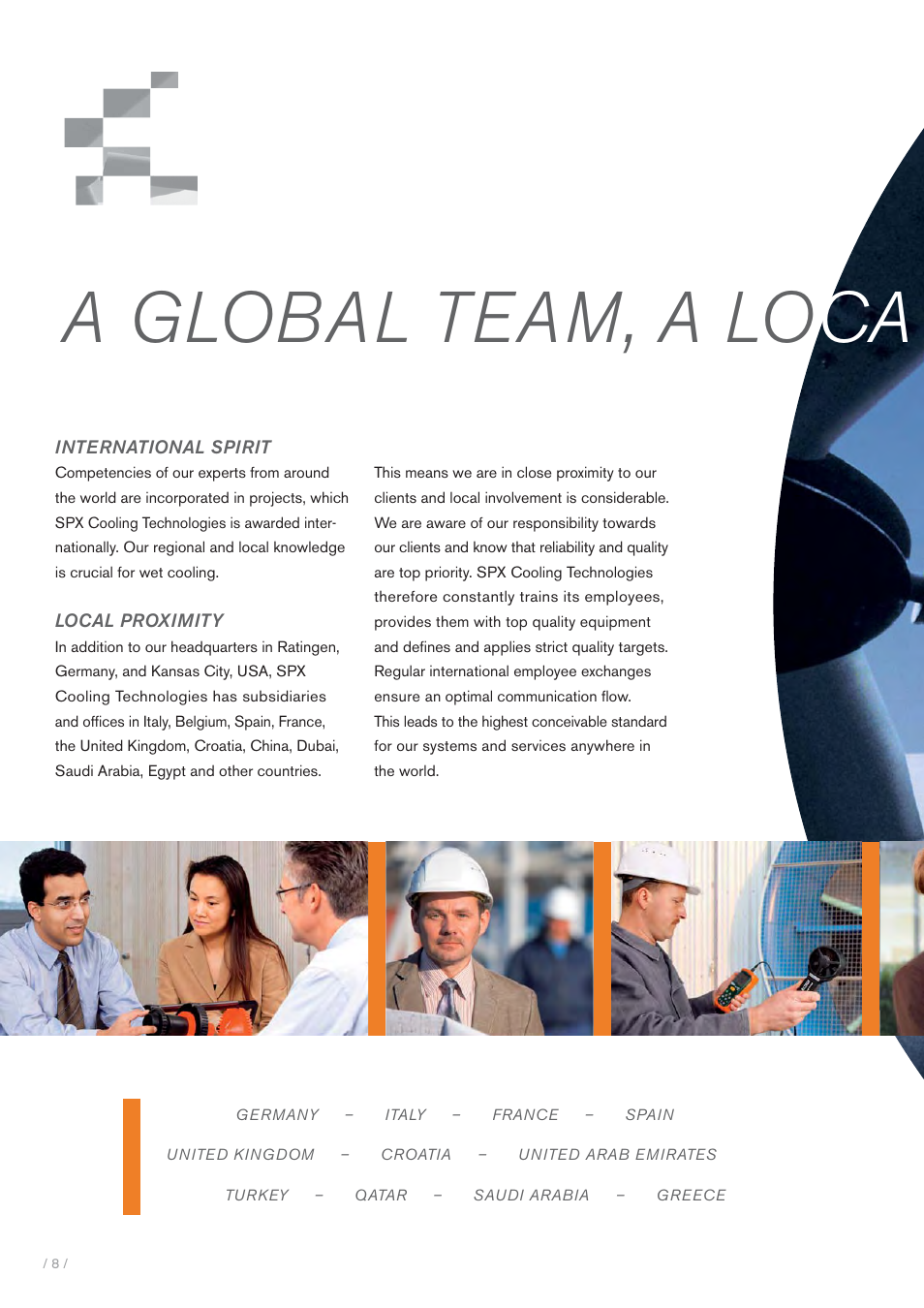 A global team, a lo ca | SPX Cooling Technologies Marley BA-07011 User Manual | Page 8 / 12
