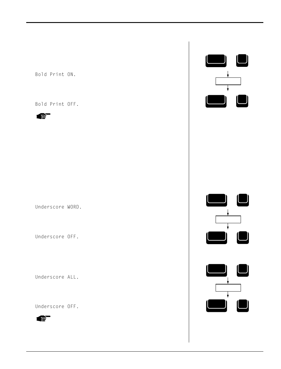 Text enhancements, Bold print, Auto underscore | Underscoring words only, Using auto underscore all | Smith Corona Computer Keyboard User Manual | Page 3 / 10