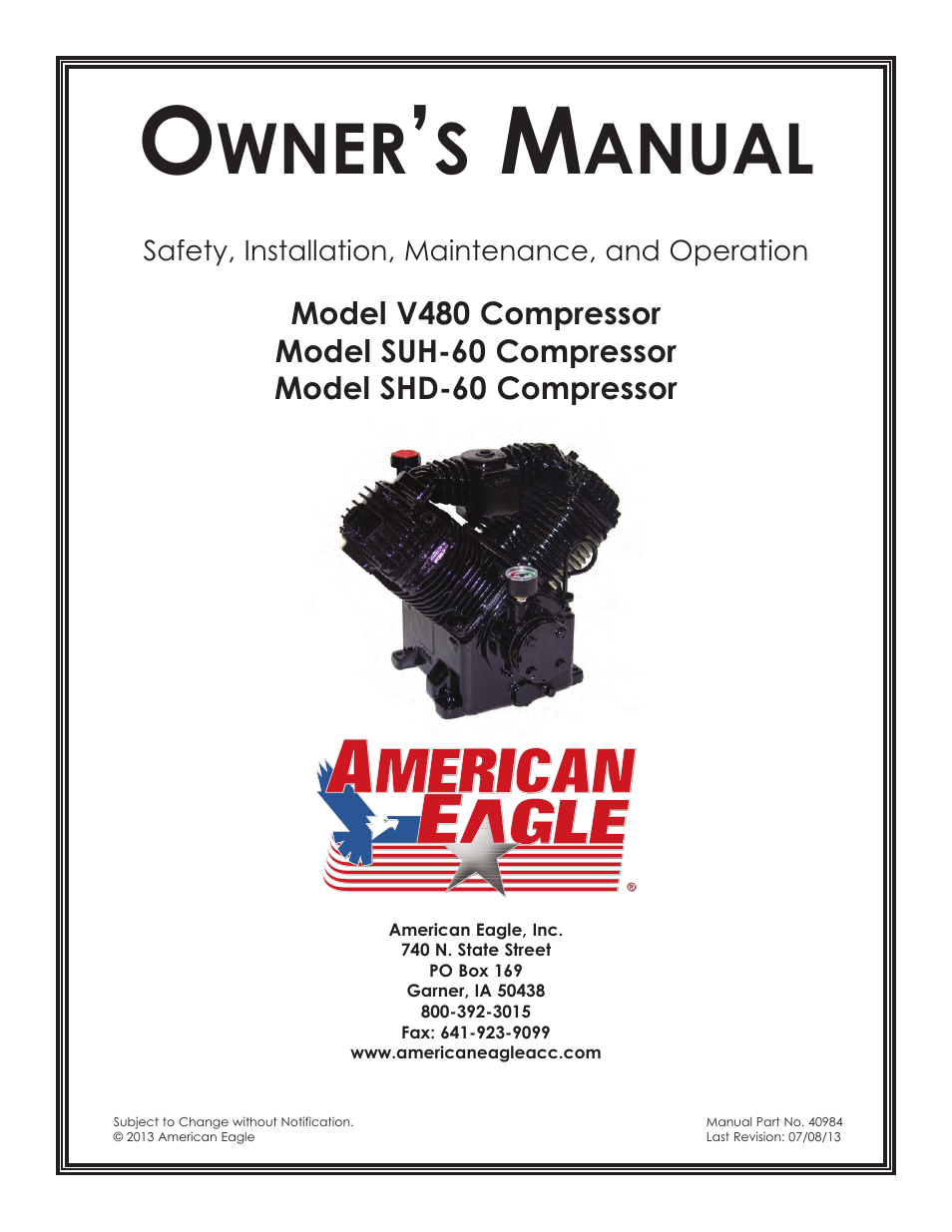 Stellar Industries V480 User Manual | 30 pages
