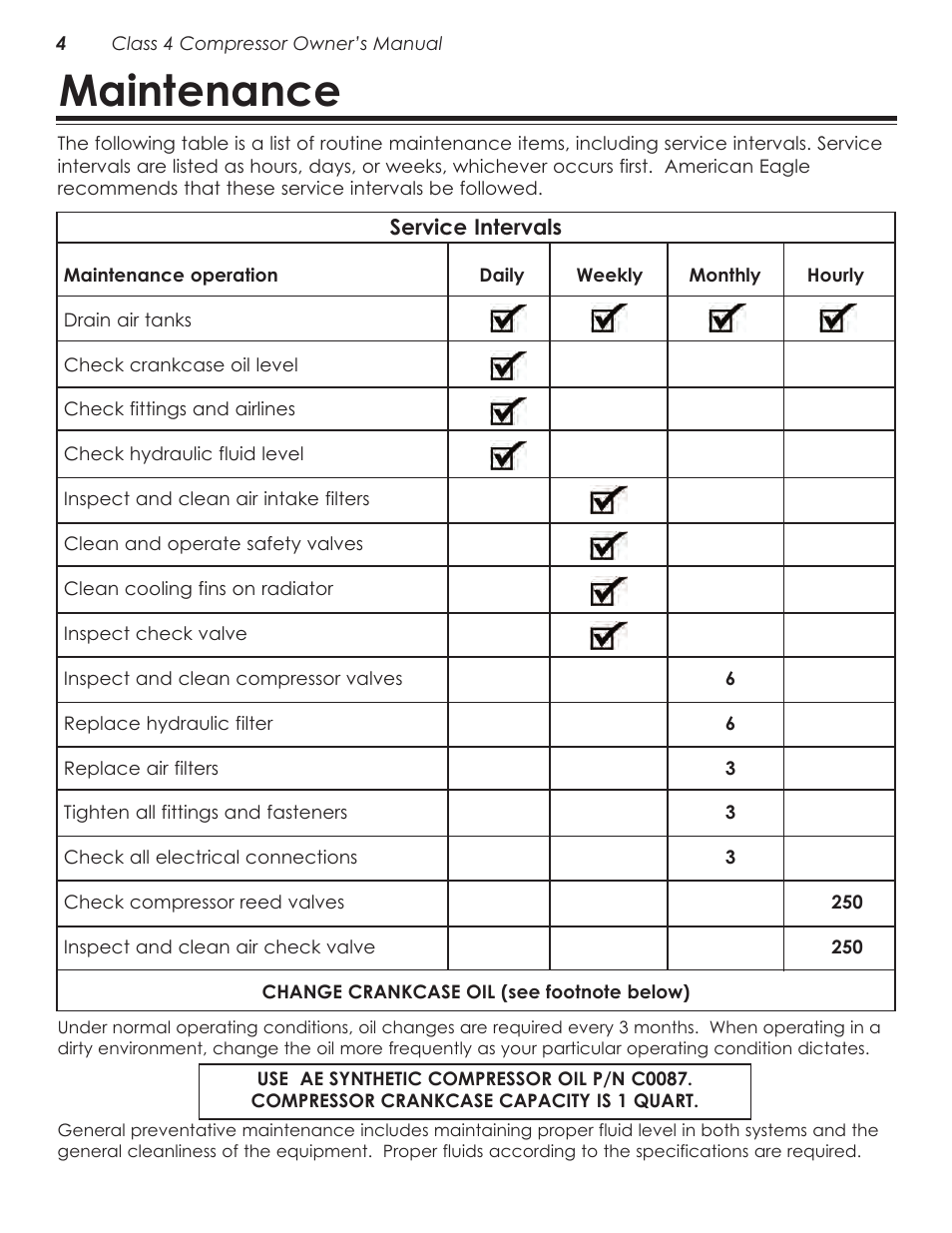 Maintenance | Stellar Industries V480 User Manual | Page 8 / 30