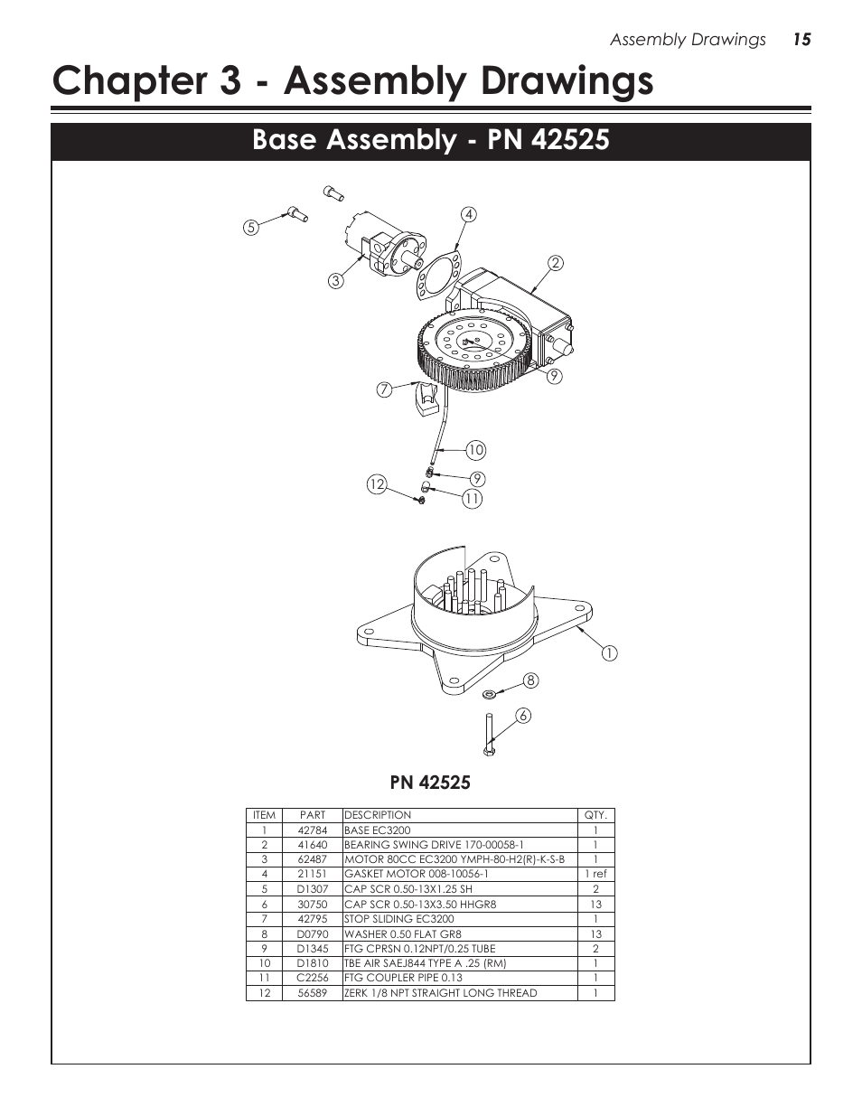 Mast assembly - pn 42787, Chapter 3 - assembly drawings, 15 assembly drawings 15 | Stellar Industries CRANE EC3200 User Manual | Page 19 / 28