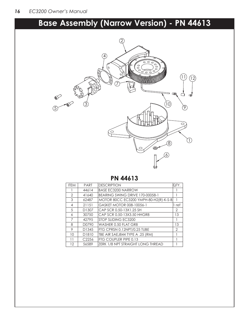 Main boom assembly - pn 42512 | Stellar Industries CRANE EC3200 User Manual | Page 20 / 28