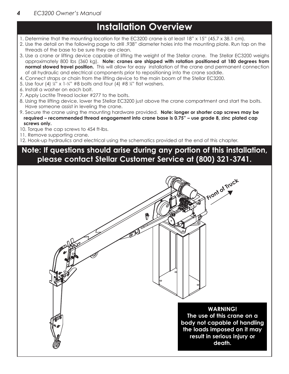 Installation overview | Stellar Industries CRANE EC3200 User Manual | Page 8 / 28