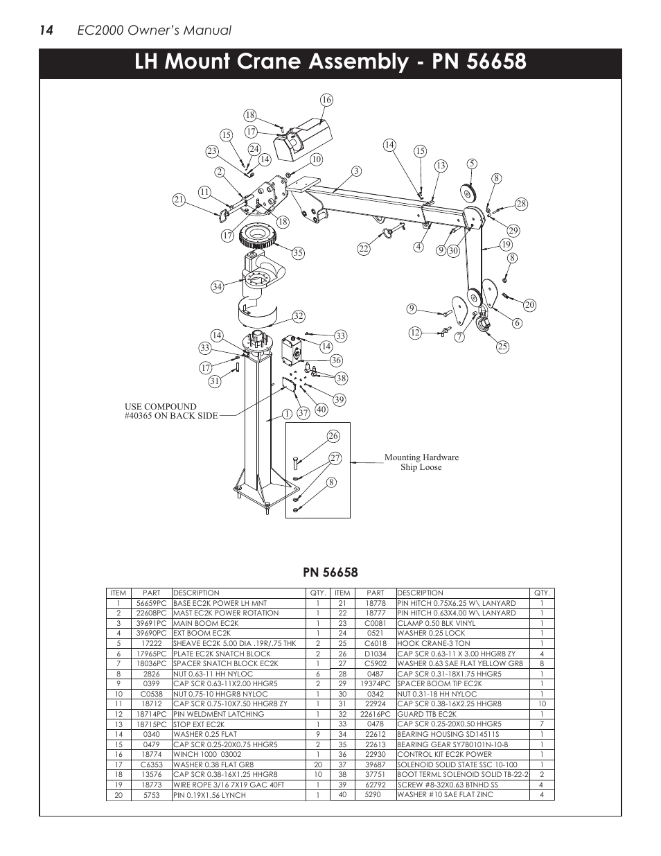 Pn 56658 | Stellar Industries TELESCOPIC CRANE EC2000 User Manual | Page 18 / 22