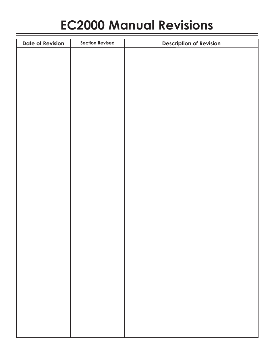 Ec2000 manual revisions | Stellar Industries TELESCOPIC CRANE EC2000 User Manual | Page 2 / 22