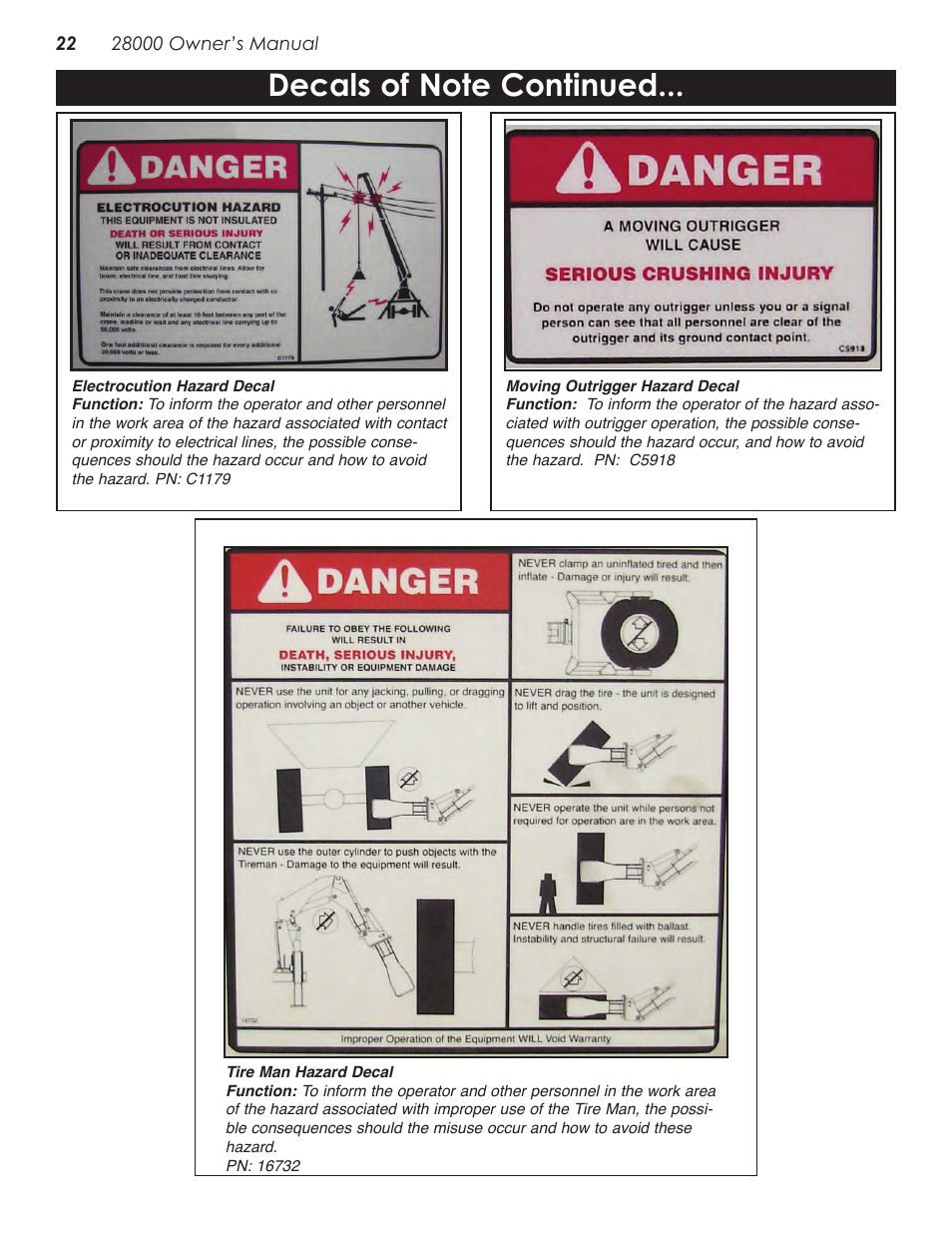 Decals of note continued | Stellar Industries 28000 User Manual | Page 26 / 58