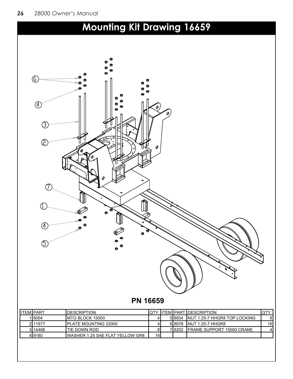 Mounting kit drawing 16659 | Stellar Industries 28000 User Manual | Page 30 / 58