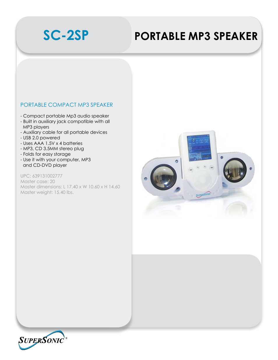 Supersonic SC-2SP User Manual | 1 page