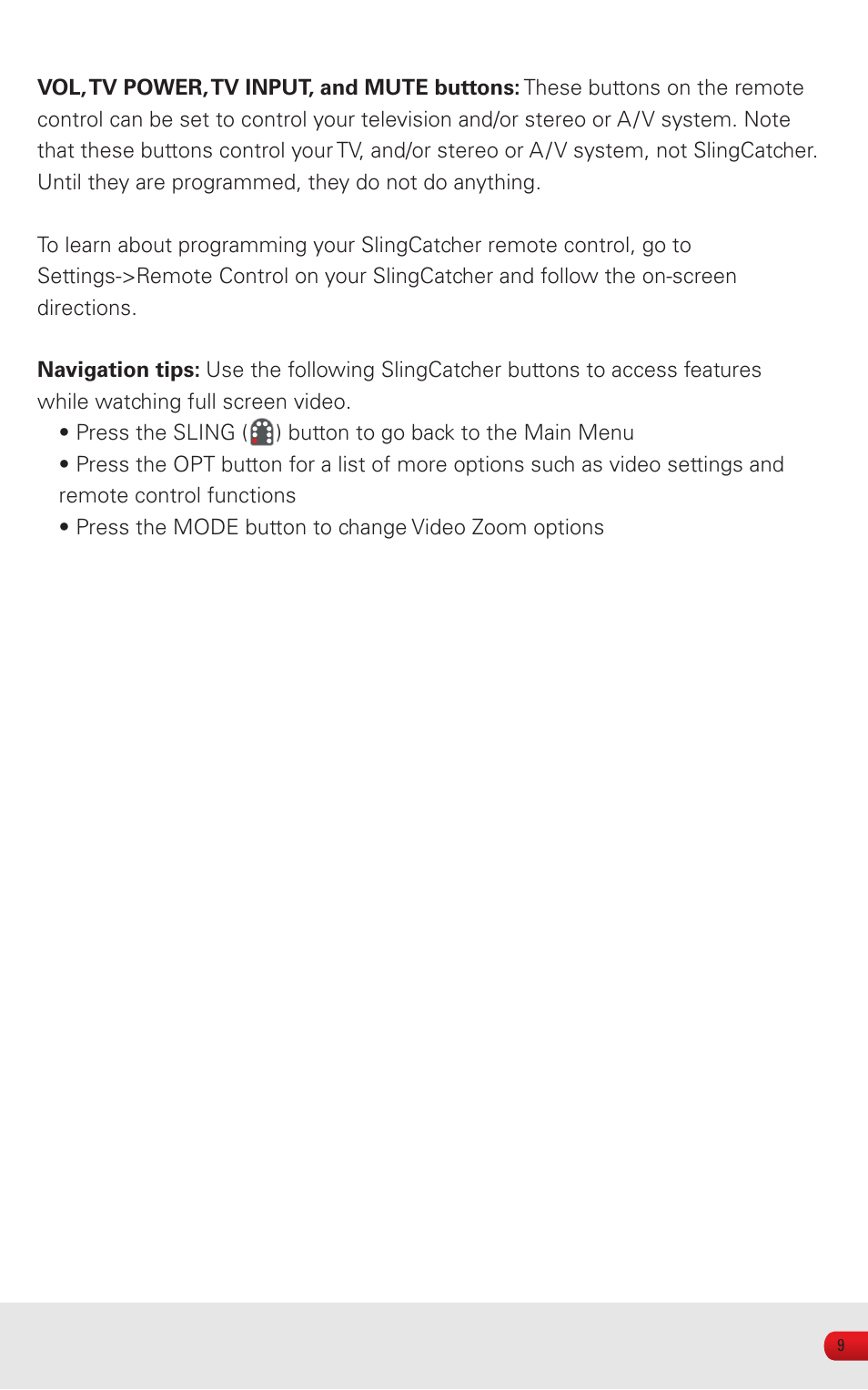 Sling Media SlingCatcher KSAFF0500400W1US User Manual | Page 11 / 24