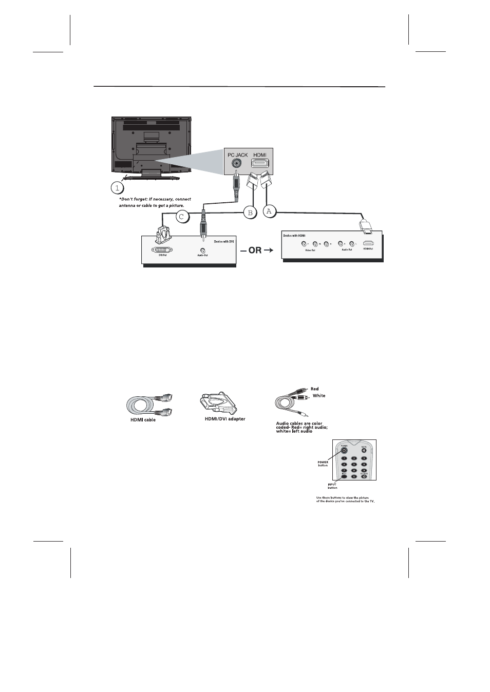 Connections and setup | Skyworth SLTV-26L16A-2 User Manual | Page 11 / 37