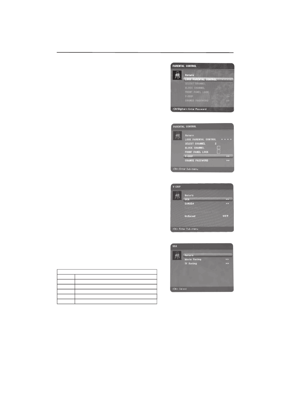 Parental control menu | Skyworth SLTV-26L16A-2 User Manual | Page 25 / 37