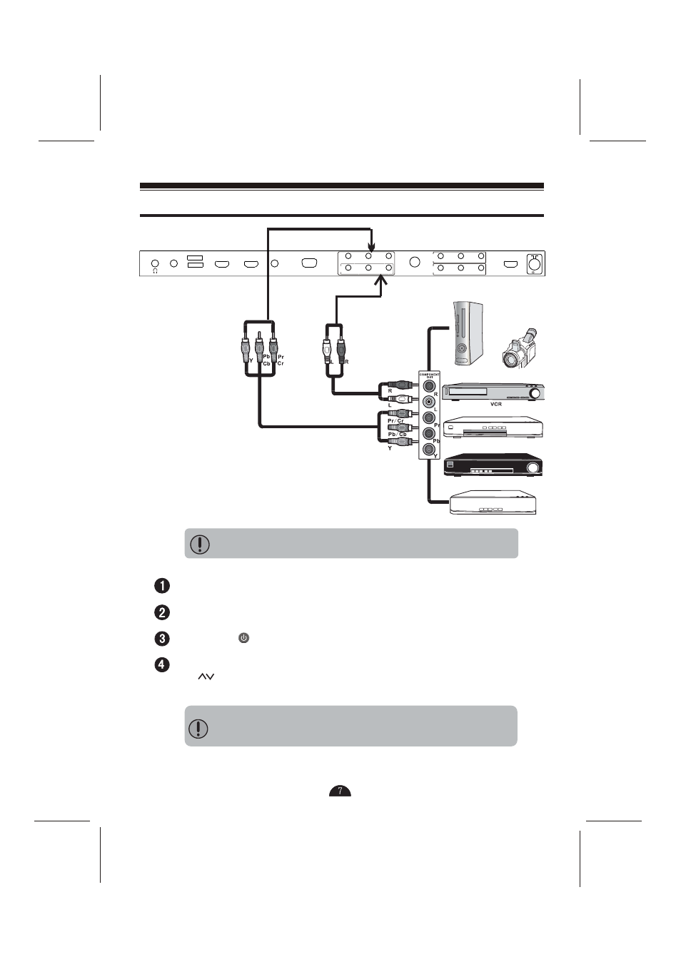 Use chromatic cable (ypbpr) to connect av device | Skyworth LCD-42L29-FHD User Manual | Page 9 / 22