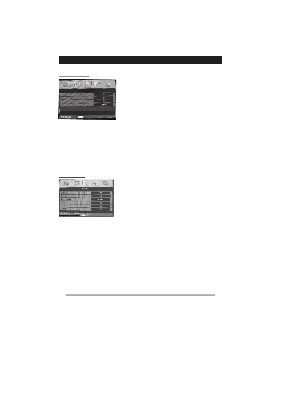 Analog menu screens | Skyworth 37L16 User Manual | Page 13 / 18