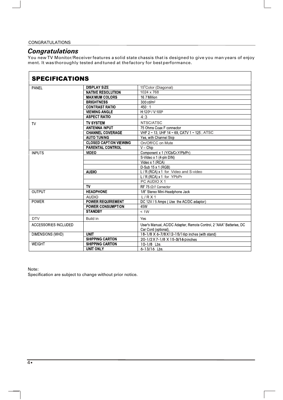 Т ½ й | Skyworth SLTV-1551A-1 User Manual | Page 5 / 17