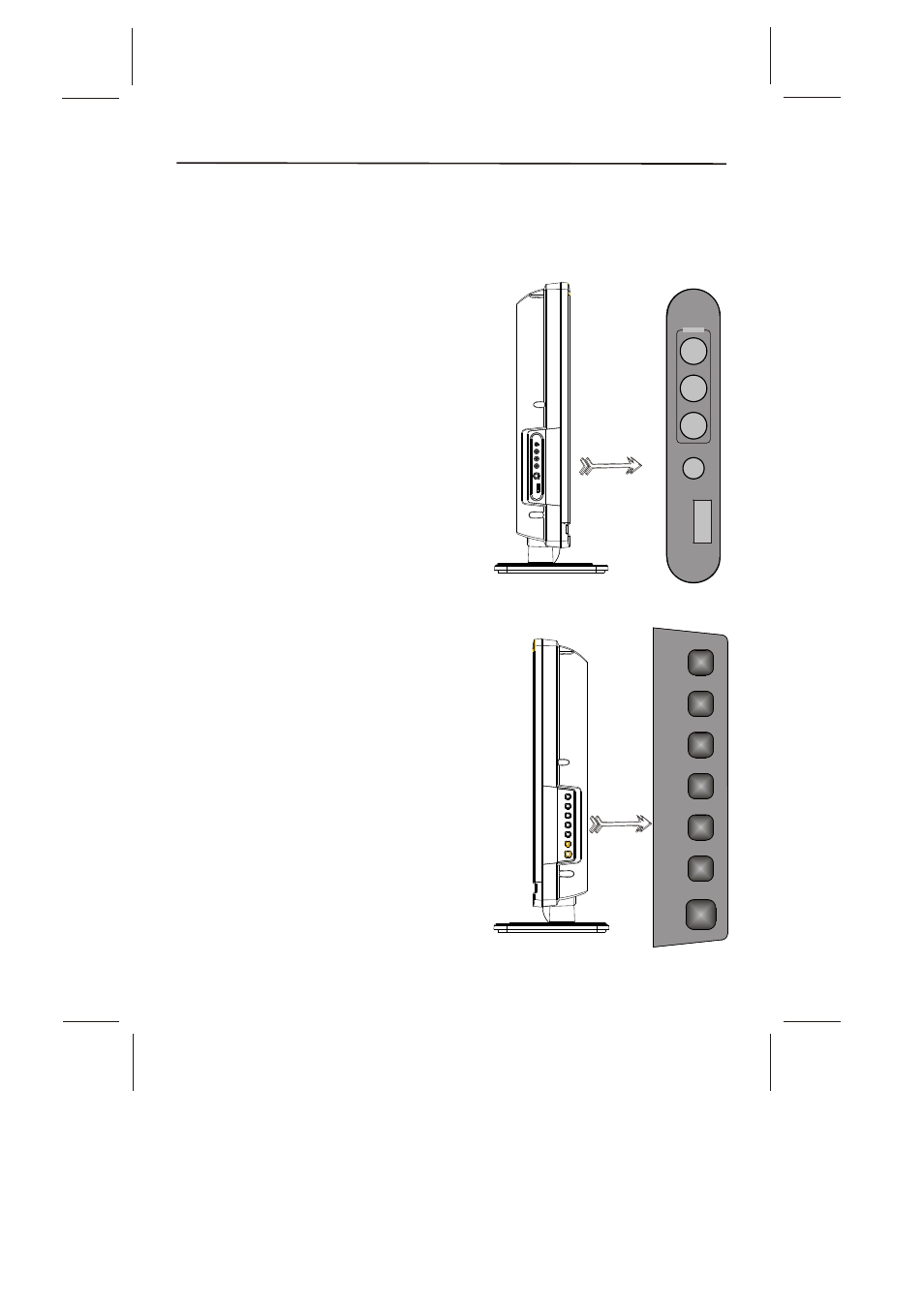 Connections and setup, Buttons and other jacks on your tv, Explanation of jacks on the side panel of your tv | Skyworth SLTV-32L29A-2 User Manual | Page 15 / 37