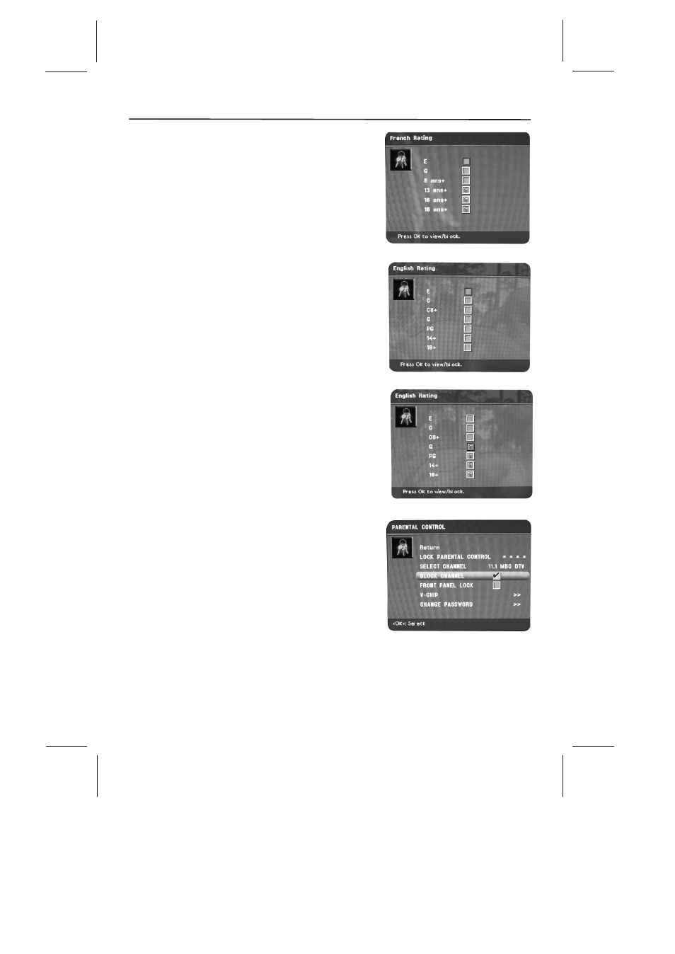 Parental control menu | Skyworth SLTV-32L29A-2 User Manual | Page 27 / 37