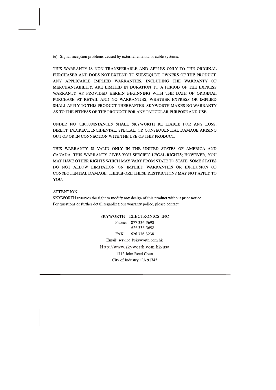 Skyworth SLTV-32L29A-2 User Manual | Page 37 / 37