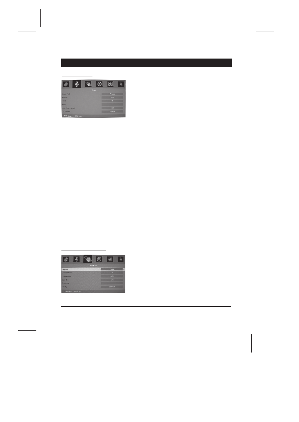 Analog menu screens | Skyworth LCD-32L16H User Manual | Page 14 / 21