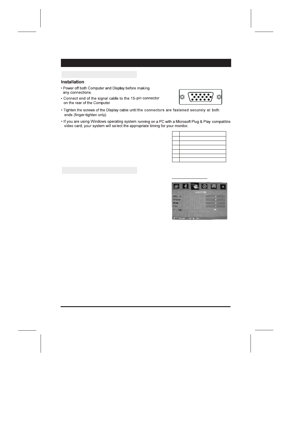 Picture, Analog menu screens | Skyworth LCD-32L16H User Manual | Page 18 / 21