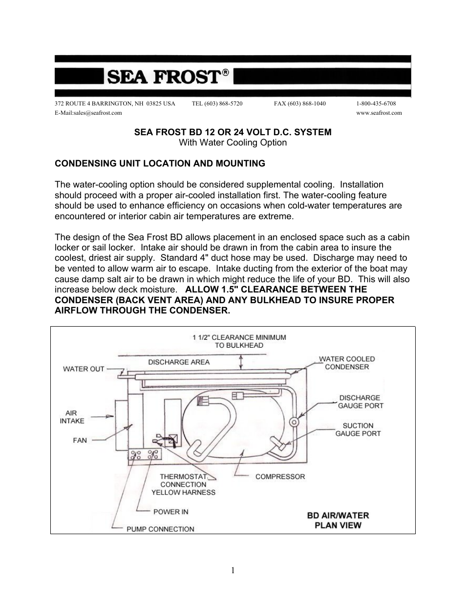 Sea Frost 372 ROUTE User Manual | 13 pages