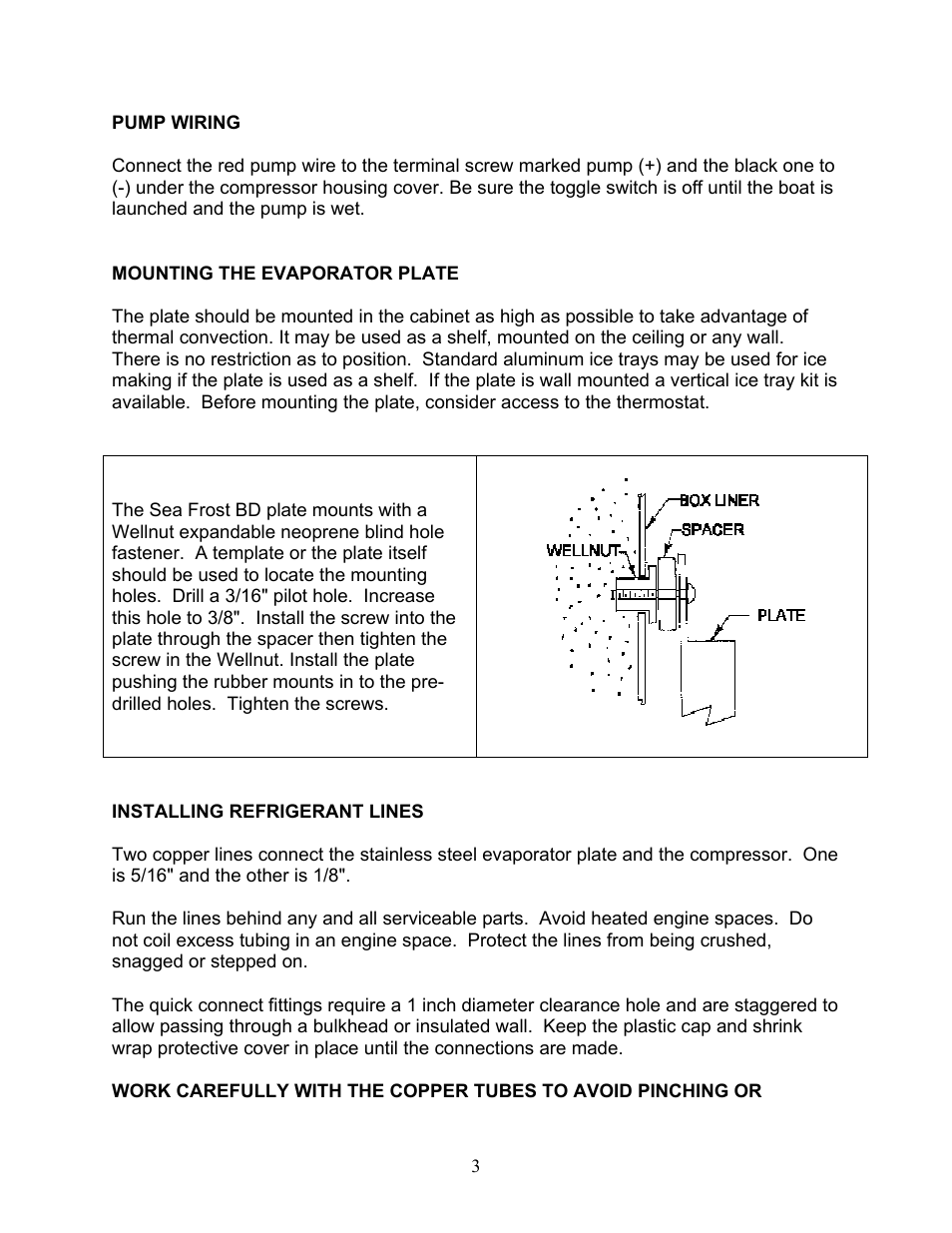 Installing refrigerant lines | Sea Frost 372 ROUTE User Manual | Page 3 / 13