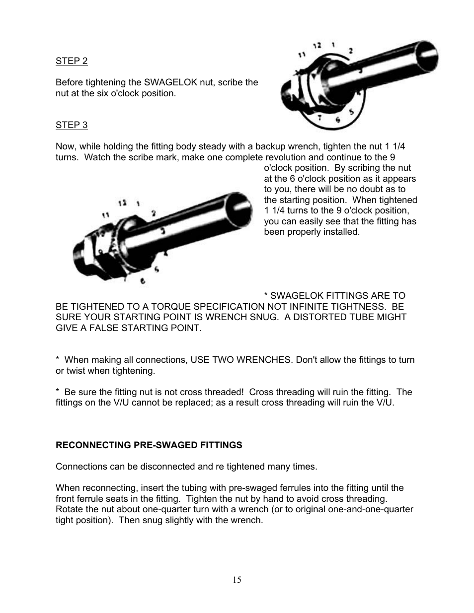 Reconnecting pre-swaged fittings | Sea Frost DC 5000 User Manual | Page 15 / 46