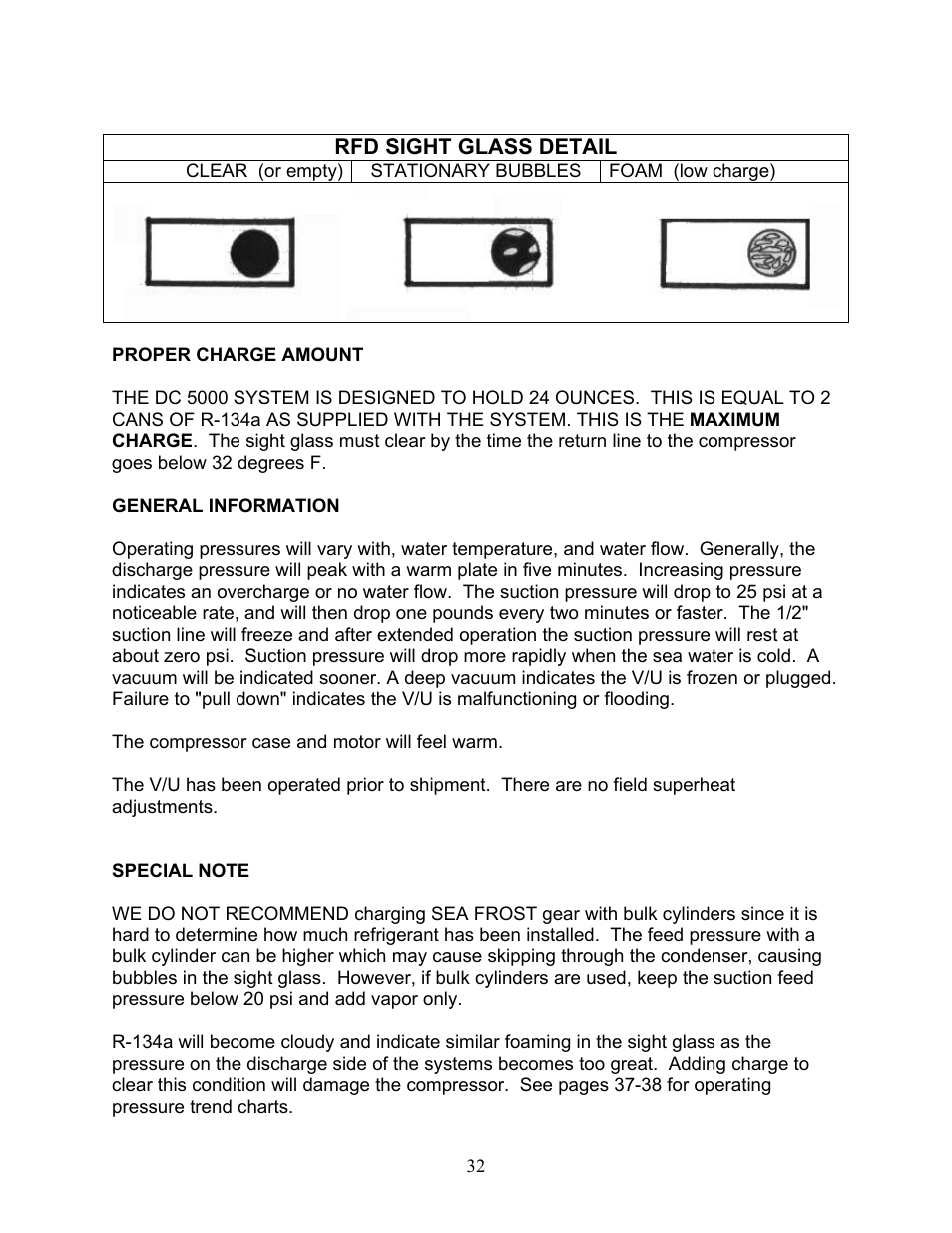 Proper charge amount | Sea Frost DC 5000 User Manual | Page 32 / 46