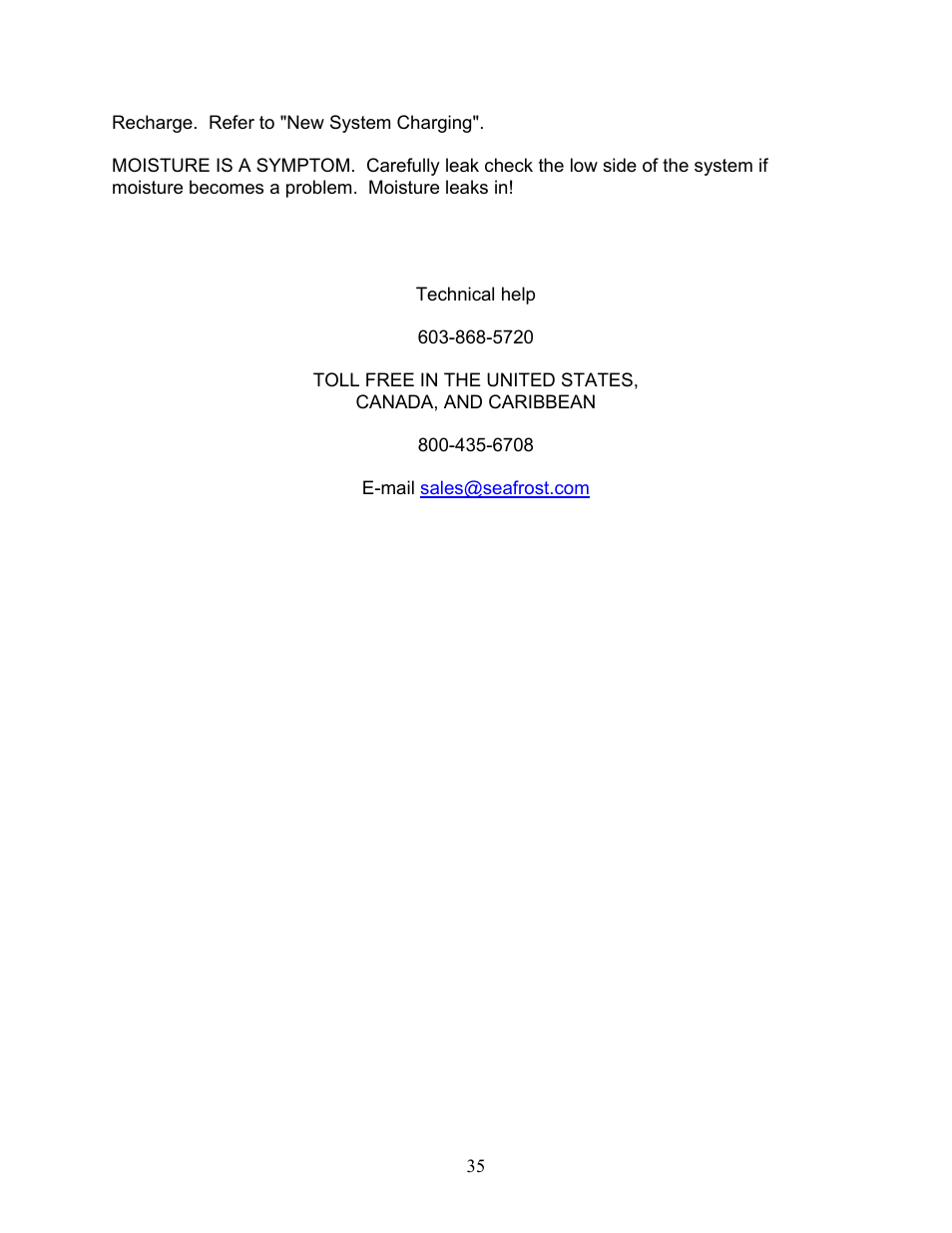 Sea Frost DC 5000 User Manual | Page 35 / 46