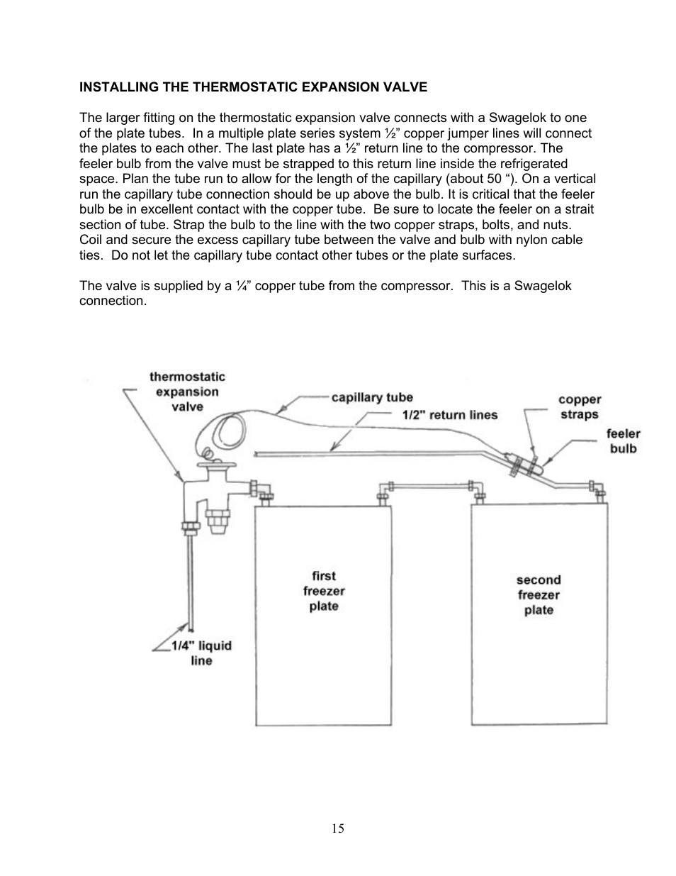 Installing the thermostatic expansion valve | Sea Frost BG 2000 User Manual | Page 15 / 37