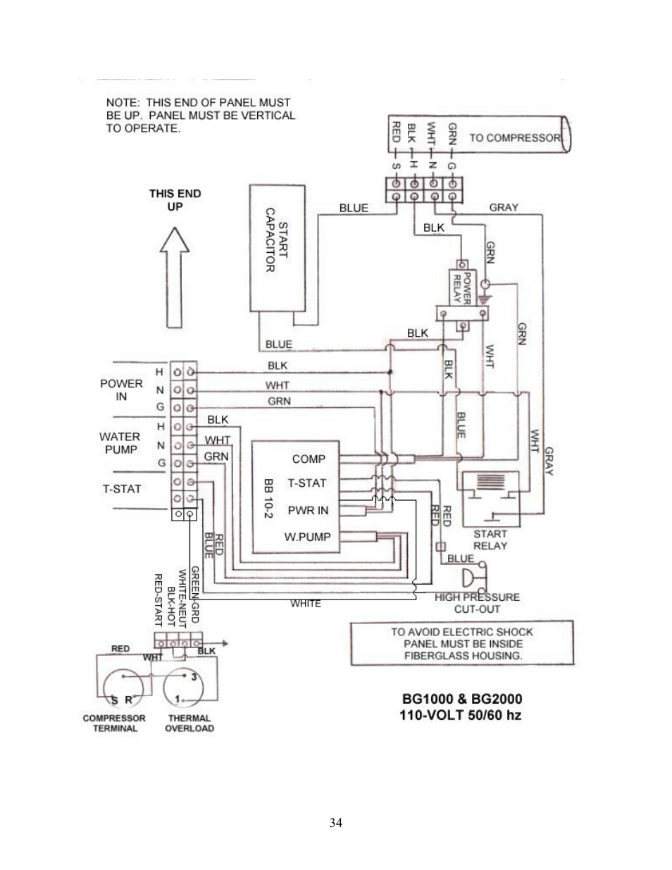 Volt wiring | Sea Frost BG 2000 User Manual | Page 34 / 37