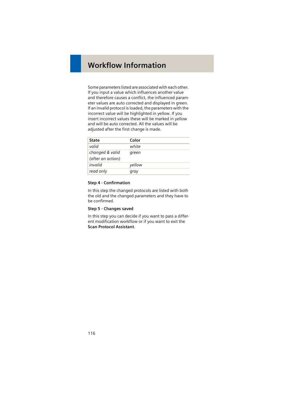 Workflow information | Siemens EMOTION 16-Jun User Manual | Page 116 / 590