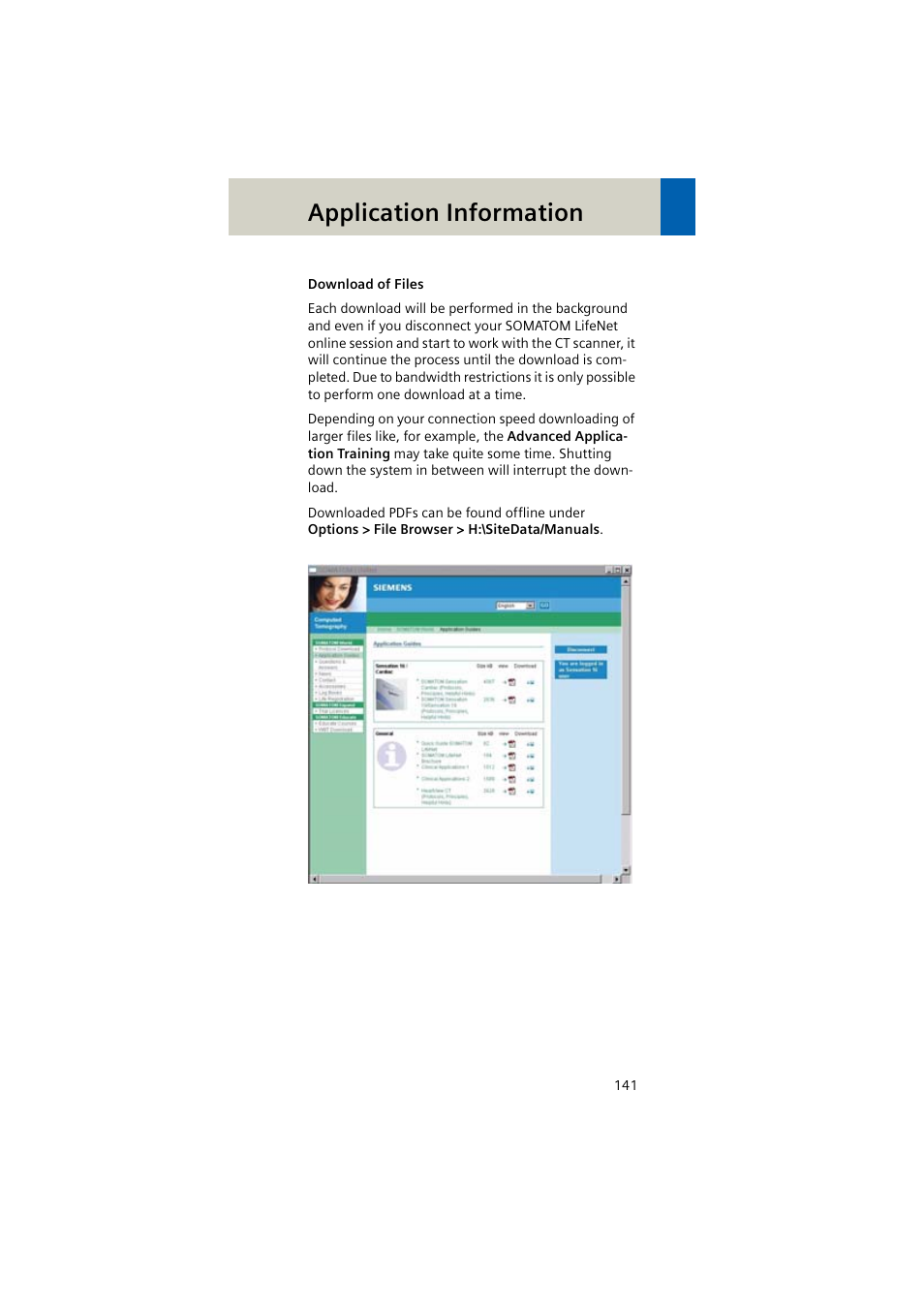 Application information | Siemens EMOTION 16-Jun User Manual | Page 141 / 590