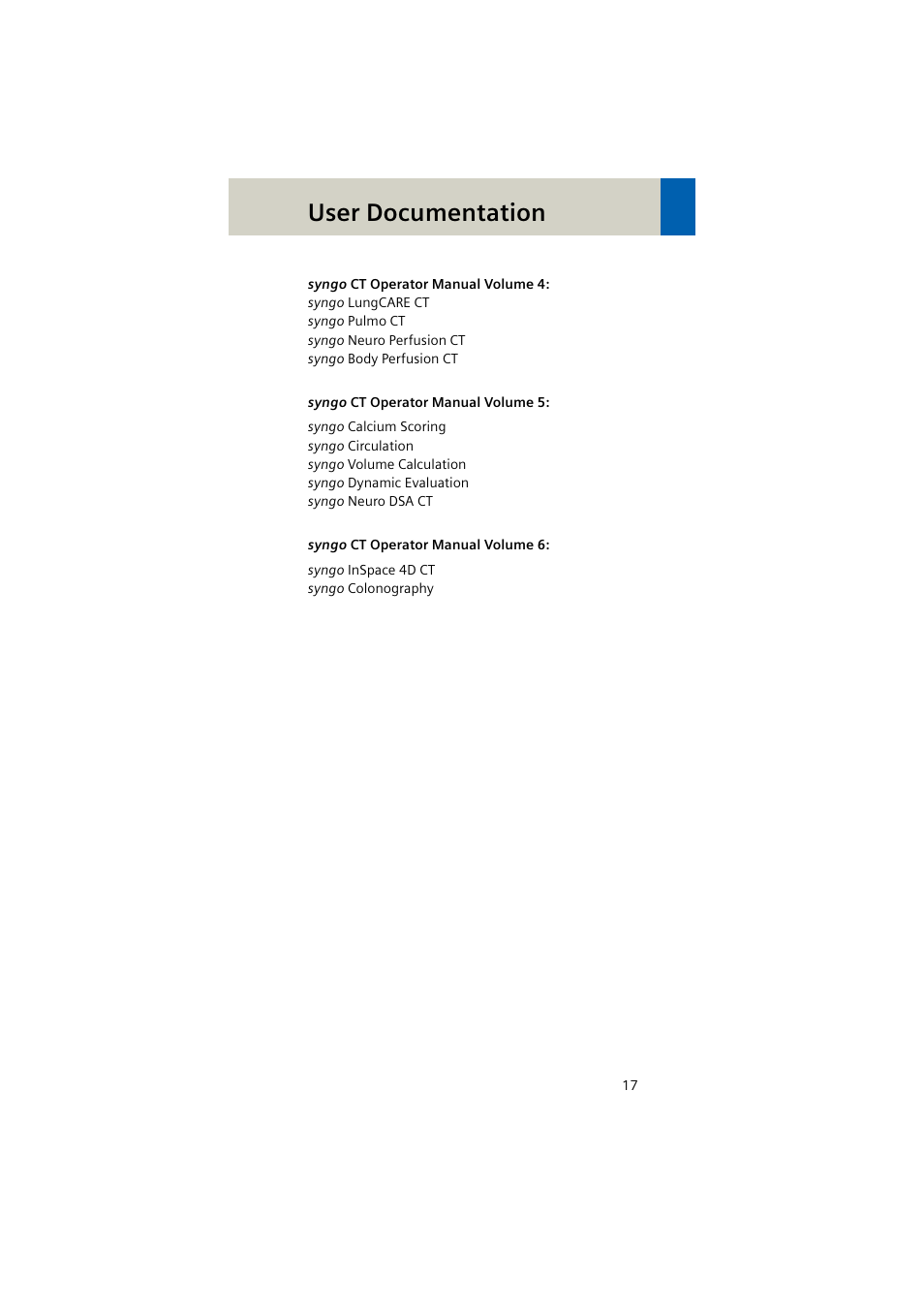 User documentation | Siemens EMOTION 16-Jun User Manual | Page 17 / 590