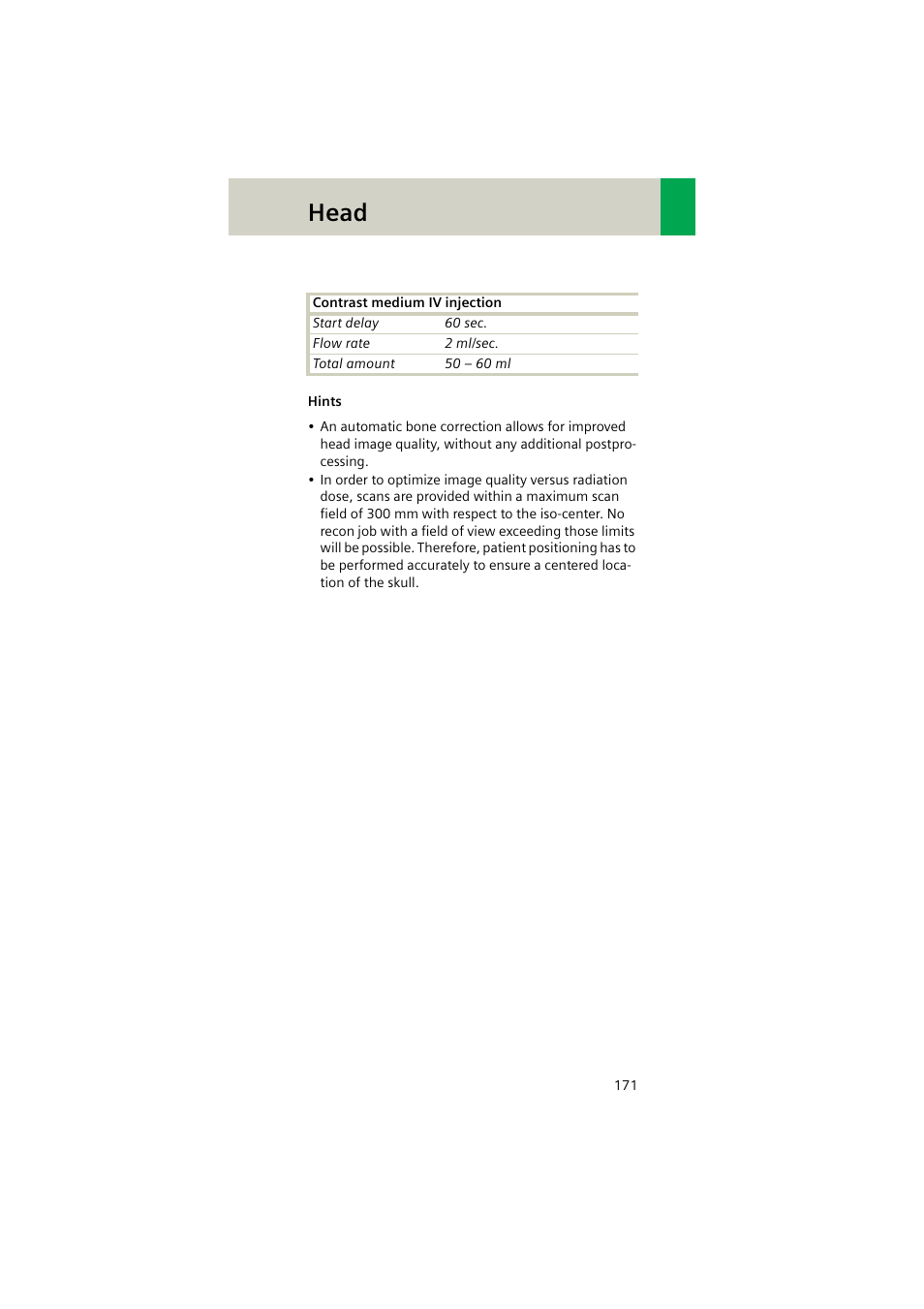 Head | Siemens EMOTION 16-Jun User Manual | Page 171 / 590