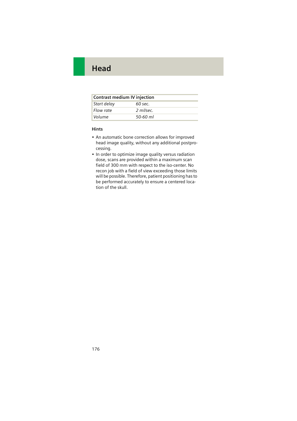 Head | Siemens EMOTION 16-Jun User Manual | Page 176 / 590