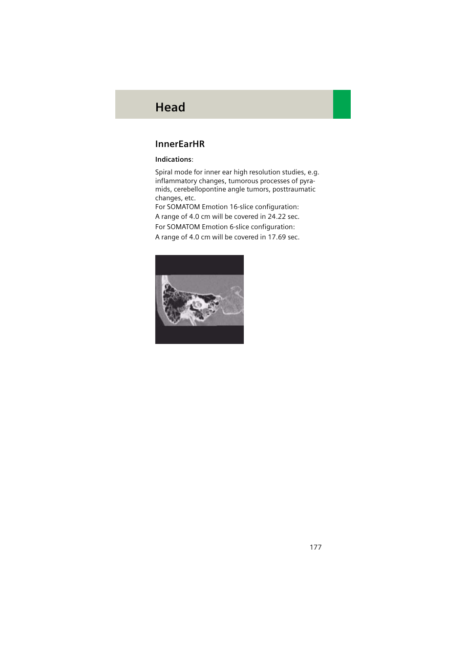 Innerearhr, Innerearhr 177, Head | Siemens EMOTION 16-Jun User Manual | Page 177 / 590