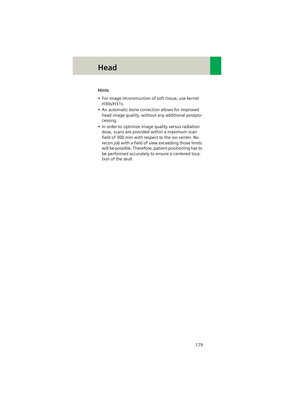 Head | Siemens EMOTION 16-Jun User Manual | Page 179 / 590