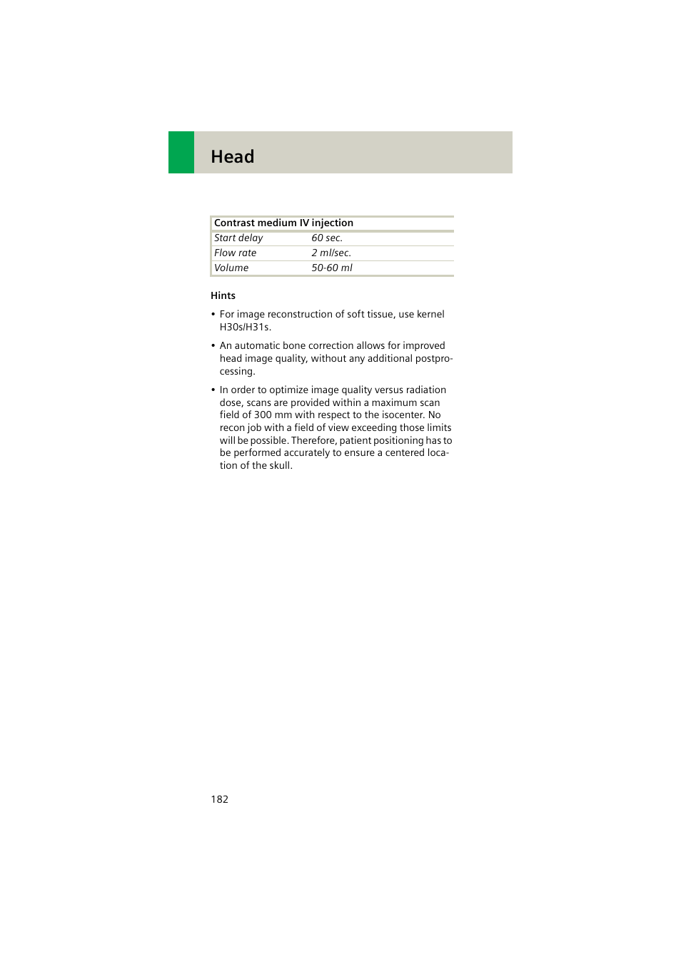 Head | Siemens EMOTION 16-Jun User Manual | Page 182 / 590