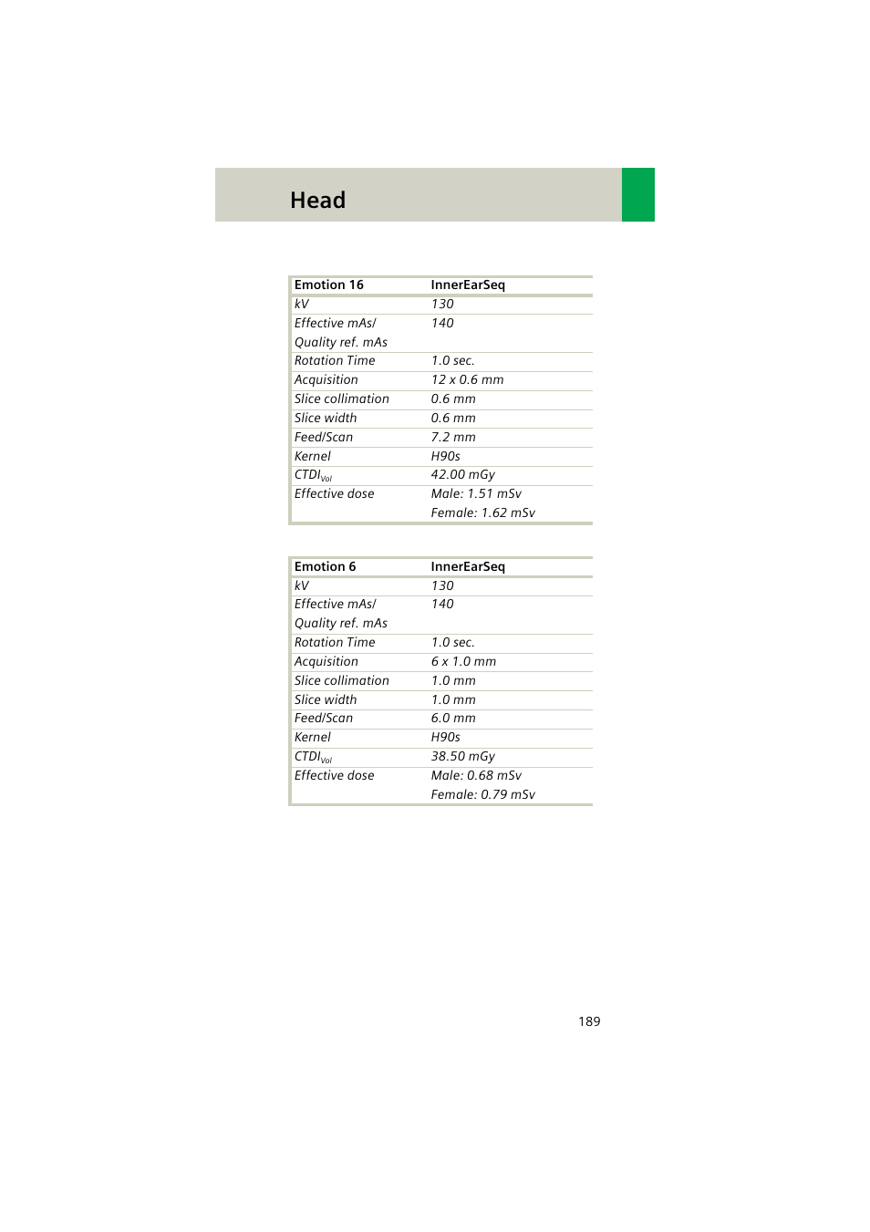 Head | Siemens EMOTION 16-Jun User Manual | Page 189 / 590