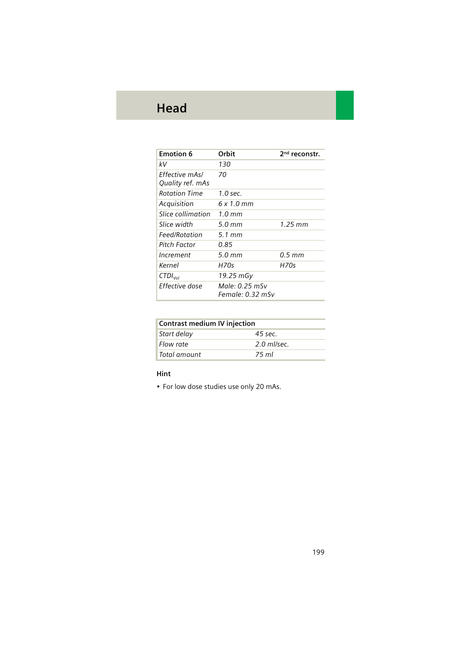 Head | Siemens EMOTION 16-Jun User Manual | Page 199 / 590