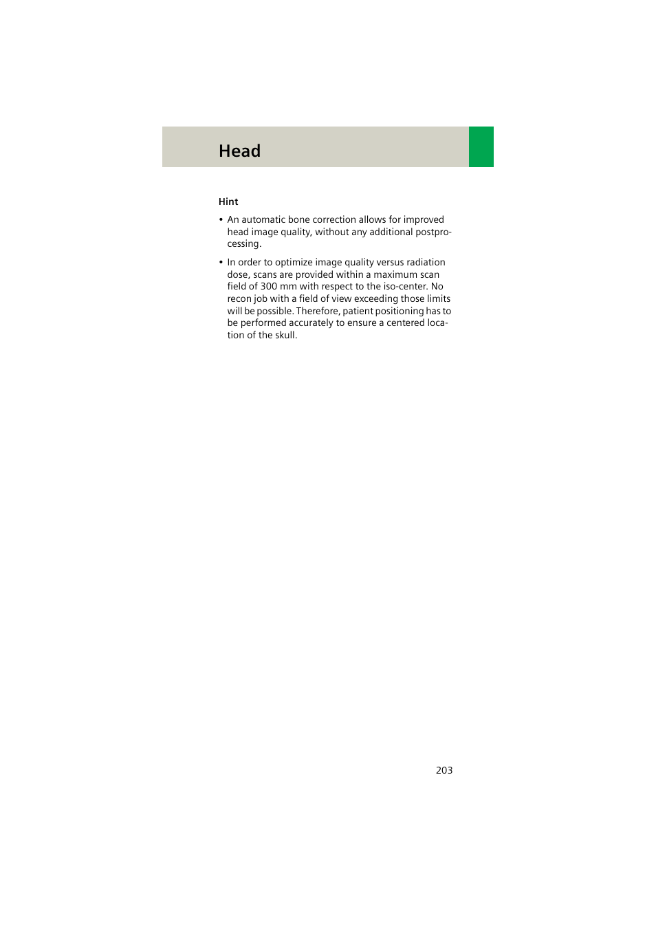 Head | Siemens EMOTION 16-Jun User Manual | Page 203 / 590